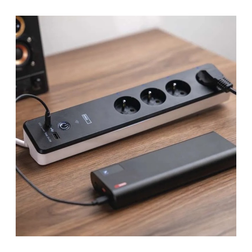 Pametni produžni kabel s prekidačem GoSmart 4Z + 1xUSB-A + 1xUSB-C 2 m Wi-Fi Tuya
