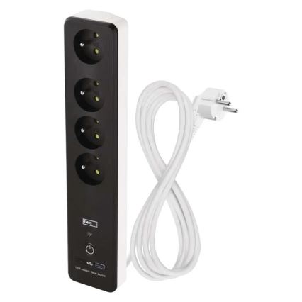Pametni produžni kabel s prekidačem GoSmart 4Z + 1xUSB-A + 1xUSB-C 2 m Wi-Fi Tuya