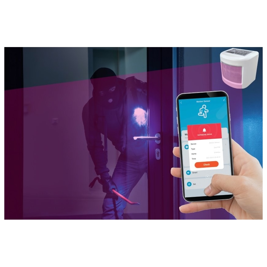 Pametni senzor pokreta 3xAAA Wi-Fi Tuya