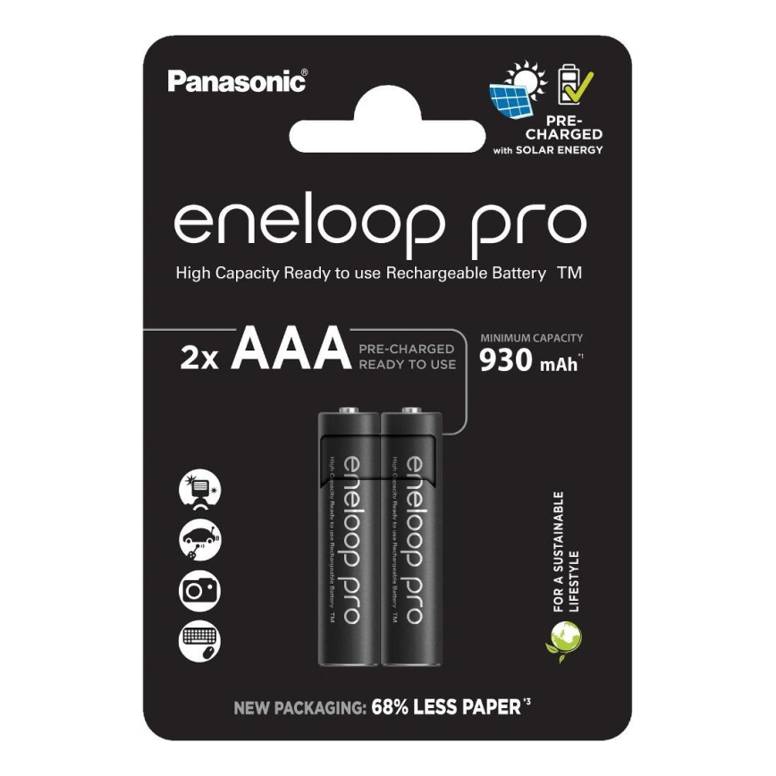 Panasonic - 2 kom Punjiva baterija AAA Eneloop Pro 930 mAh