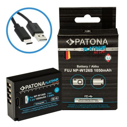 PATONA - Baterija za Fuji NP-W126S 1050mAh Li-Ion Platinum s USB-C punjenjem
