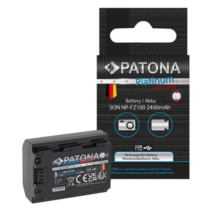 PATONA - Aku Sony NP-FZ100 2400mAh Li-Ion Platinum USB-C