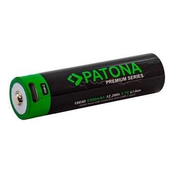 PATONA - Akumulatorska baterija 18650 Li-ion 3350mAh PREMIUM 3,7V s USB-C punjenjem