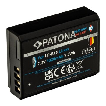 PATONA - Akumulatorska baterija Canon LP-E10 1020mAh Li-Ion Platinum s USB-C punjenjem