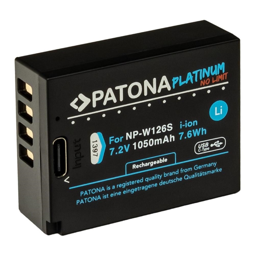 PATONA - Baterija Fuji NP-W126S 1050mAh Li-Ion Platinum USB-C punjenje