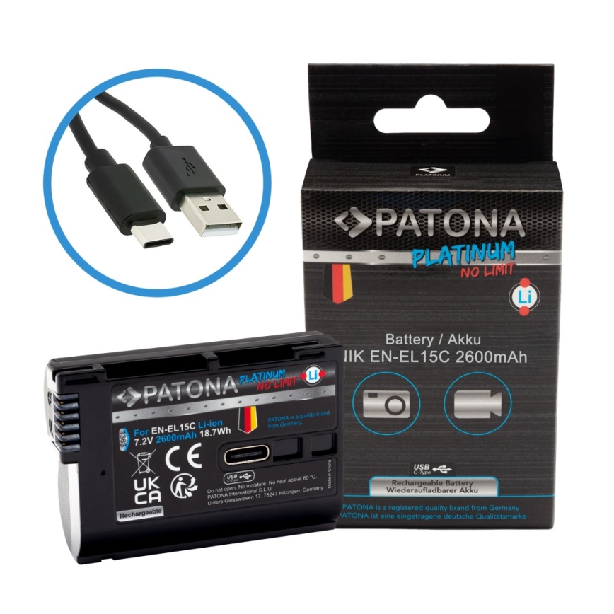PATONA - Baterija Nikon EN-EL15C 2600mAh Li-Ion Platinum USB-C