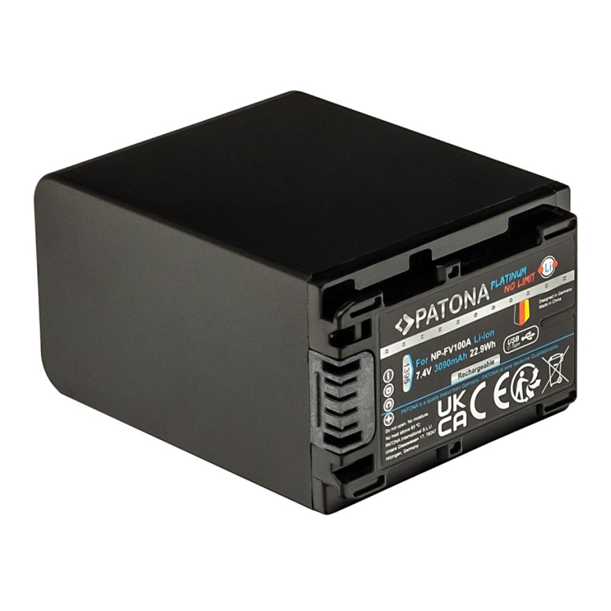 PATONA - Baterija za Sony NP-FV100 3090mAh Li-Ion Platinum s USB-C punjenjem