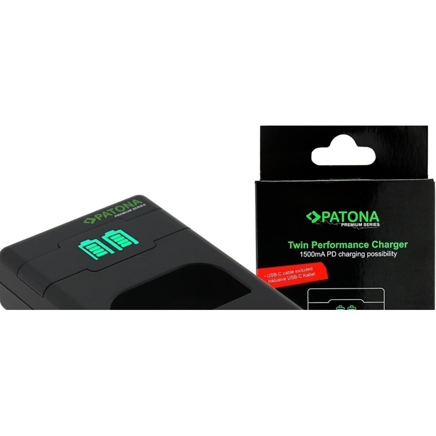 PATONA - Brzi punjač Dual Canon LP-E17 + kabel USB-C 0,6m