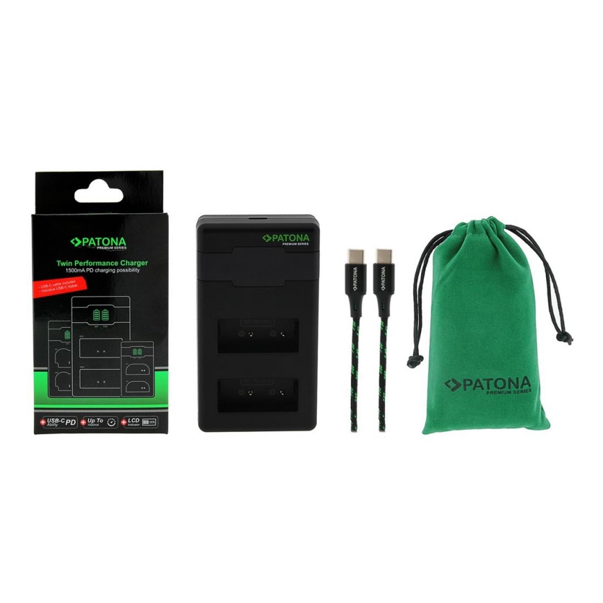 PATONA - Brzi punjač Dual Fuji NP-W126 + USB-C kabel 0,6m