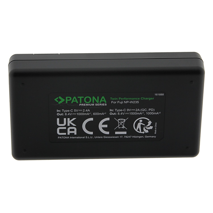 PATONA - Brzi punjač Dual Fuji NP-W235 + kabel USB-C 0,6m