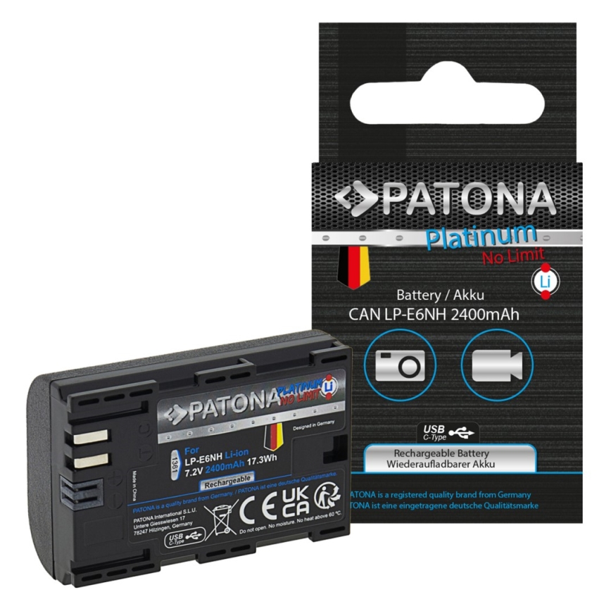 PATONA - Akumulatorska baterija Canon LP-E6NH 2600mAh Li-Ion Platinum USB-C