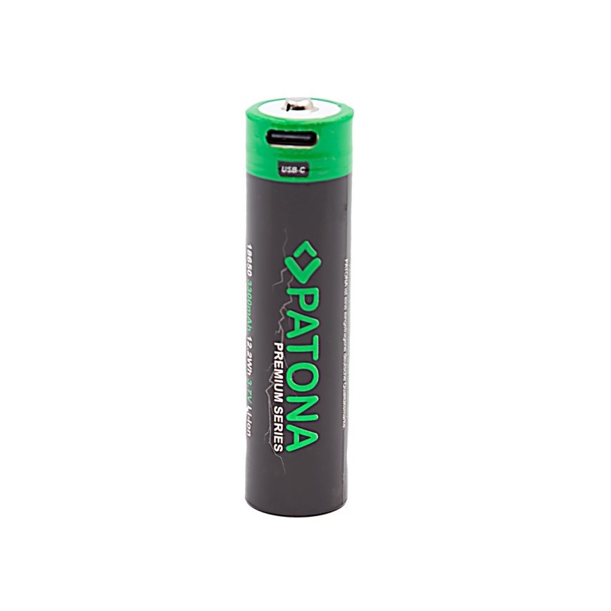 PATONA - Akumulatorska baterija 18650 Li-ion 3350mAh PREMIUM 3,7V s USB-C punjenjem
