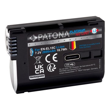PATONA - Li-Ion baterija za Nikon EN-EL15C 2600 mAh (Platinum) s USB-C