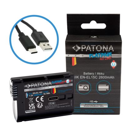 PATONA - Li-Ion baterija za Nikon EN-EL15C 2600 mAh (Platinum) s USB-C