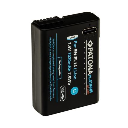 PATONA - Baterija za Nikon EN-EL14/EN-EL14A 1030mAh Li-Ion Platinum s USB-C punjenjem
