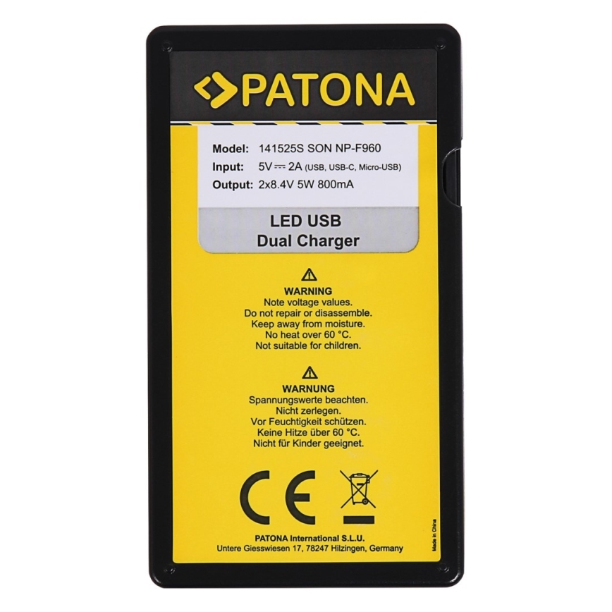 PATONA - Punjač Dual Sony NP-F970/F960/F950 USB