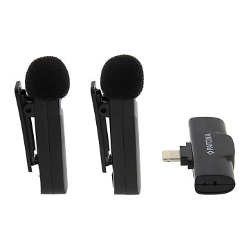 PATONA - SET 2x bežični mikrofon s kopčom za iPhone USB-C 5V 50 mAh