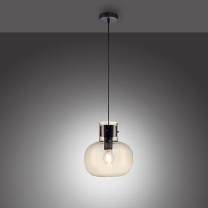 Paul Neuhaus 2003-27 - Luster na sajli SHITAKE 1xE27/10W/230V pr. 25 cm dimna