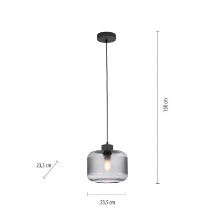 Paul Neuhaus 2005-25 - Luster na sajli BOLETUS 1xE27/10W/230V pr. 23,5 cm siva
