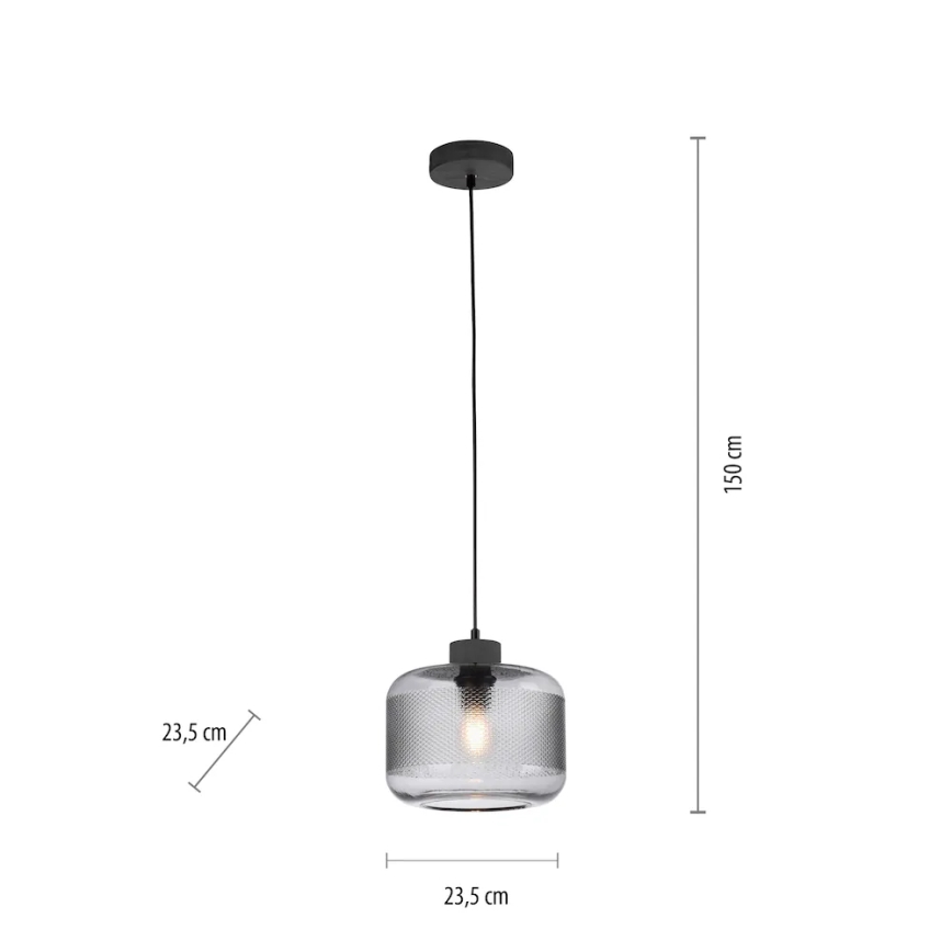 Paul Neuhaus 2005-25 - Luster na sajli BOLETUS 1xE27/10W/230V pr. 23,5 cm siva