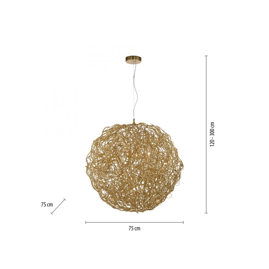 Paul Neuhaus 2019-12 - Luster na sajli SAREA 15xG9/40W/230V zlatna