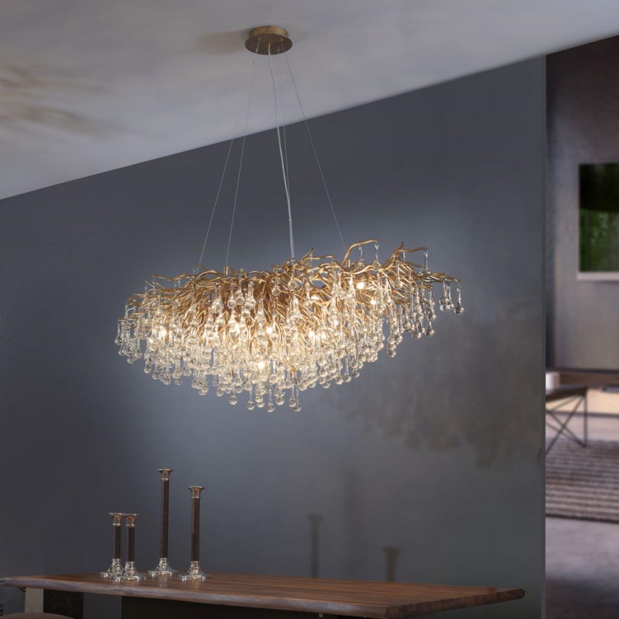 Paul Neuhaus 2031-11 - Luster na sajli ICICLE 15xG9/40W/230V 75x150 cm mesing