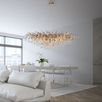 Paul Neuhaus 2031-11 - Luster na sajli ICICLE 15xG9/40W/230V 75x150 cm mesing