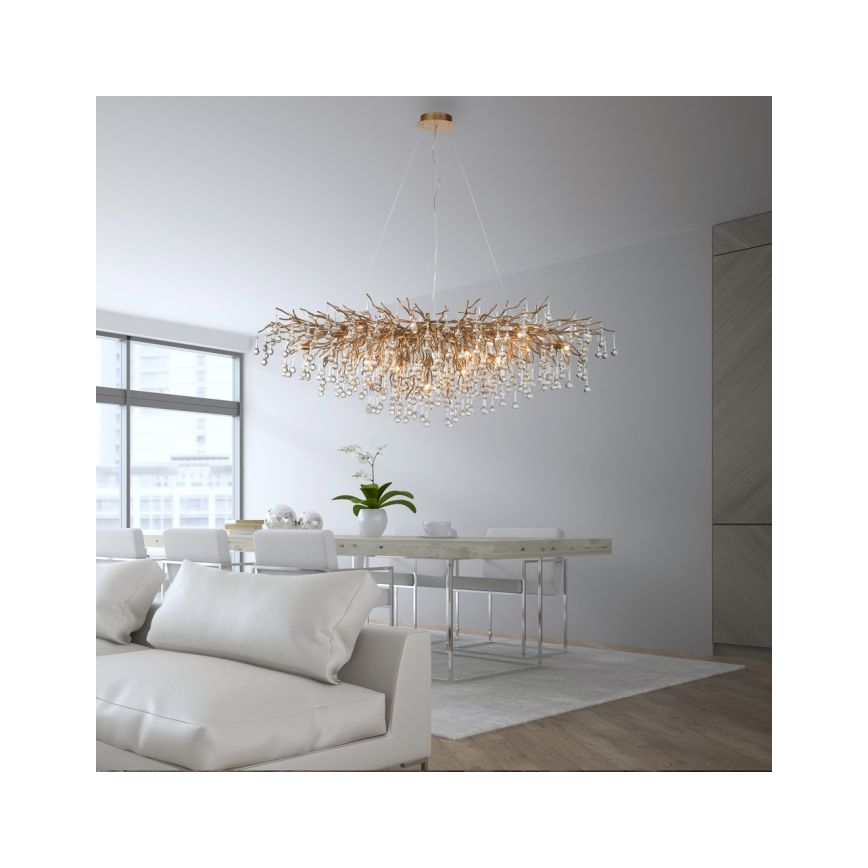Paul Neuhaus 2031-11 - Luster na sajli ICICLE 15xG9/40W/230V 75x150 cm mesing