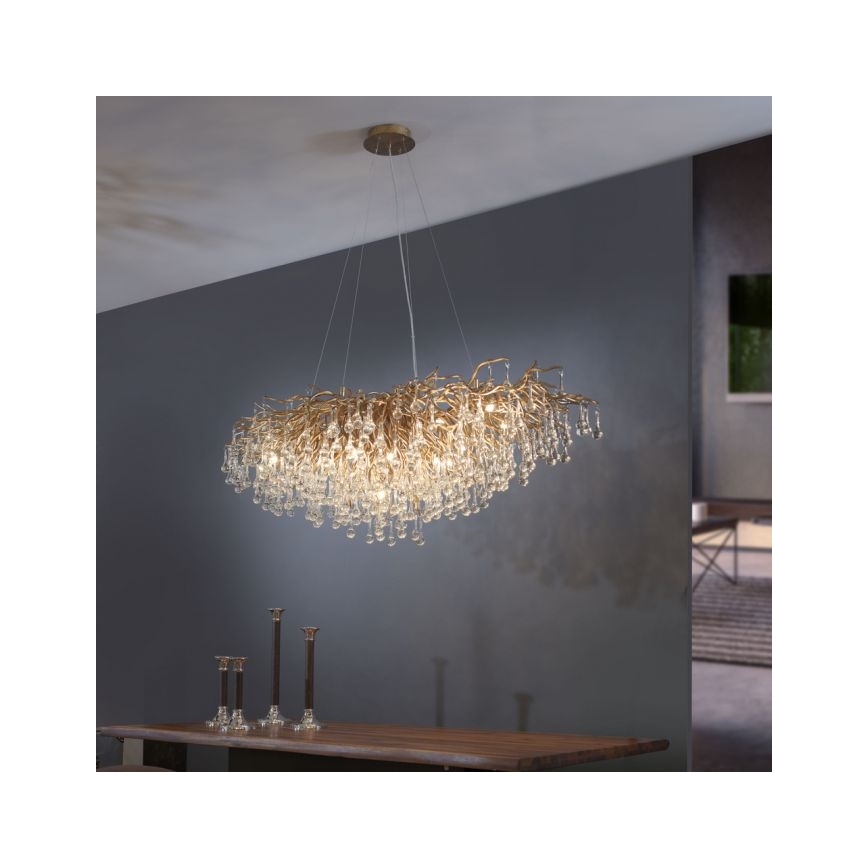 Paul Neuhaus 2031-11 - Luster na sajli ICICLE 15xG9/40W/230V 75x150 cm mesing