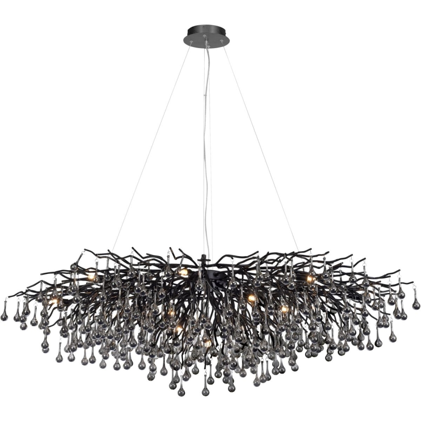 Paul Neuhaus 2031-18 - Viseći luster na sajli ICICLE 15xG9/40W/230V 75x150 cm crna