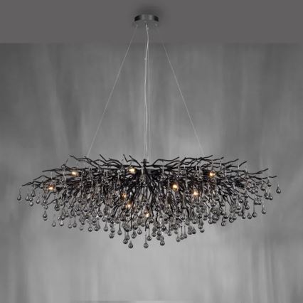 Paul Neuhaus 2031-18 - Viseći luster na sajli ICICLE 15xG9/40W/230V 75x150 cm crna