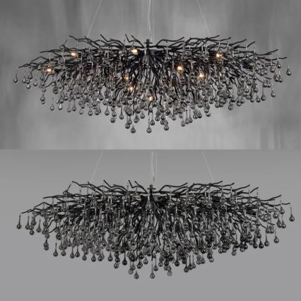Paul Neuhaus 2031-18 - Viseći luster na sajli ICICLE 15xG9/40W/230V 75x150 cm crna