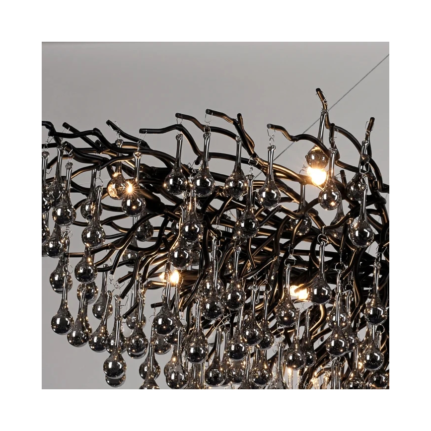 Paul Neuhaus 2031-18 - Viseći luster na sajli ICICLE 15xG9/40W/230V 75x150 cm crna