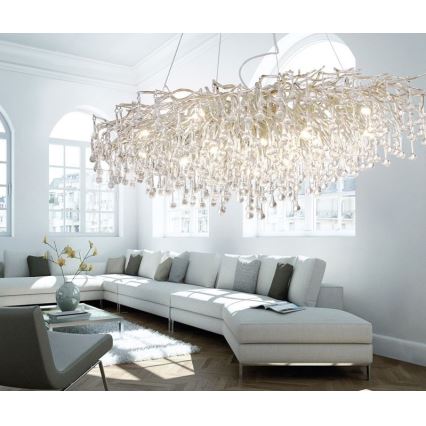 Paul Neuhaus 2031-55 - Luster na sajli ICICLE 15xG9/40W/230V 75x150 cm sjajni krom