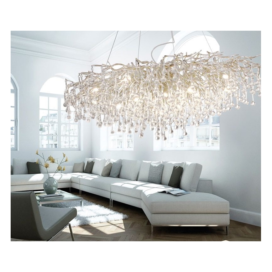 Paul Neuhaus 2031-55 - Luster na sajli ICICLE 15xG9/40W/230V 75x150 cm sjajni krom