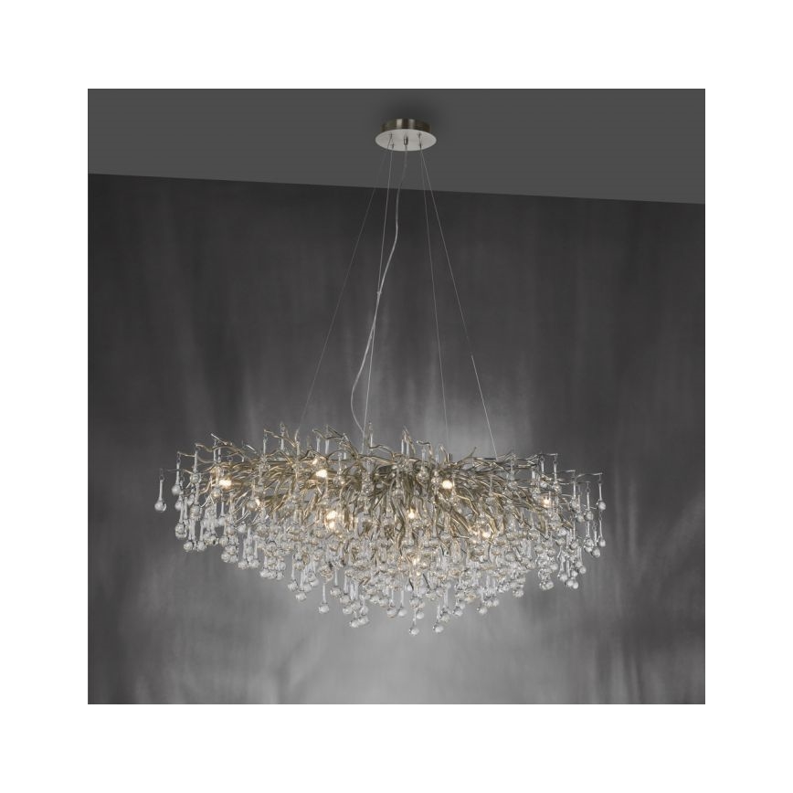 Paul Neuhaus 2031-55 - Luster na sajli ICICLE 15xG9/40W/230V 75x150 cm sjajni krom