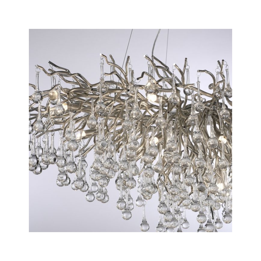 Paul Neuhaus 2031-55 - Luster na sajli ICICLE 15xG9/40W/230V 75x150 cm sjajni krom