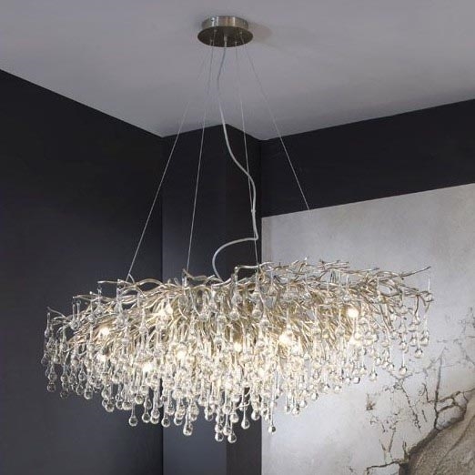 Paul Neuhaus 2031-55 - Luster na sajli ICICLE 15xG9/40W/230V 75x150 cm sjajni krom