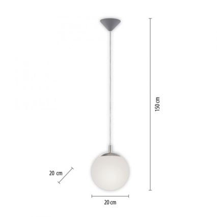 Paul Neuhaus 2072-55 - Luster na sajli BOLO 1xE27/60W/230V pr. 20 cm