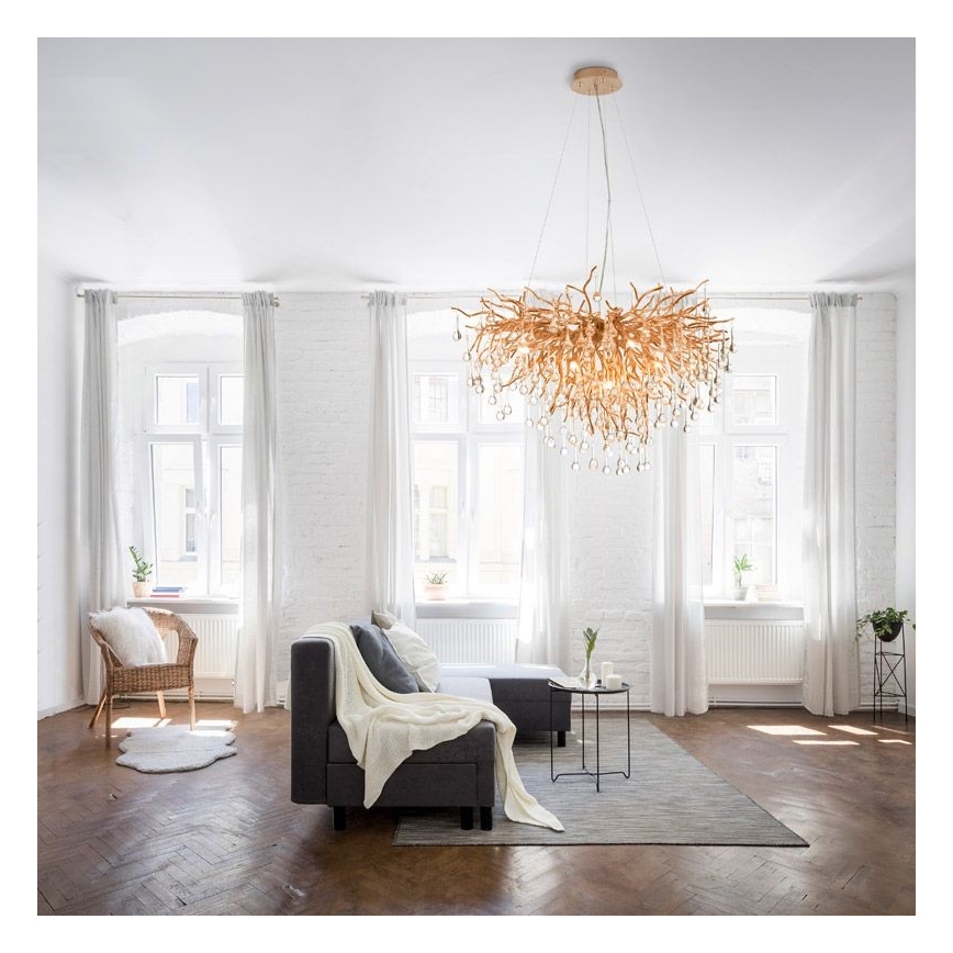 Paul Neuhaus 2192-11 - Luster na sajli ICICLE 10xG9/40W/230V 50x100 cm mesing