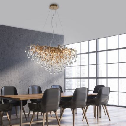 Paul Neuhaus 2192-11 - Luster na sajli ICICLE 10xG9/40W/230V 50x100 cm mesing