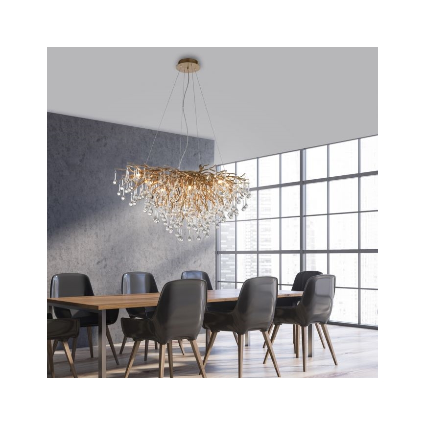 Paul Neuhaus 2192-11 - Luster na sajli ICICLE 10xG9/40W/230V 50x100 cm mesing