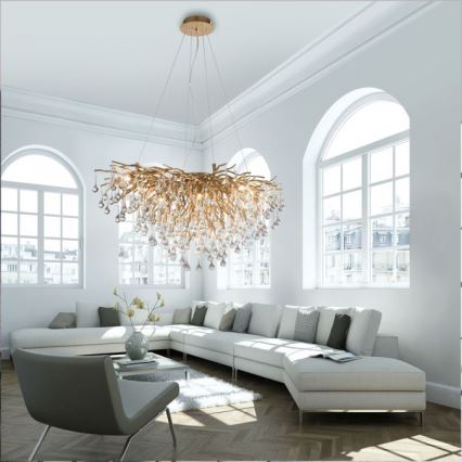 Paul Neuhaus 2192-11 - Luster na sajli ICICLE 10xG9/40W/230V 50x100 cm mesing