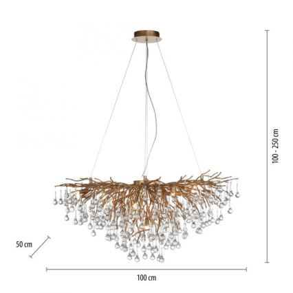 Paul Neuhaus 2192-11 - Luster na sajli ICICLE 10xG9/40W/230V 50x100 cm mesing