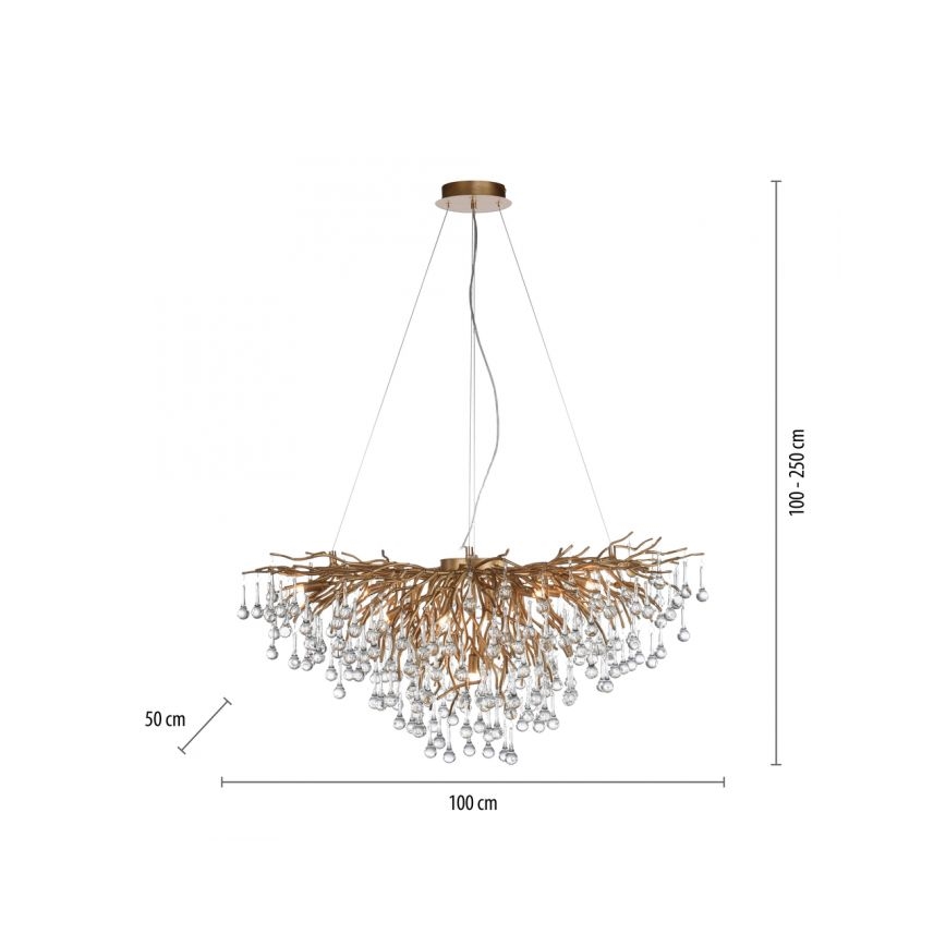 Paul Neuhaus 2192-11 - Luster na sajli ICICLE 10xG9/40W/230V 50x100 cm mesing