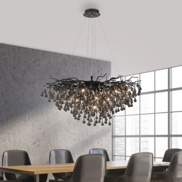 Paul Neuhaus 2192-18 - Viseći luster na kabelu ICICLE 10xG9/40W/230V 50x100 cm crni