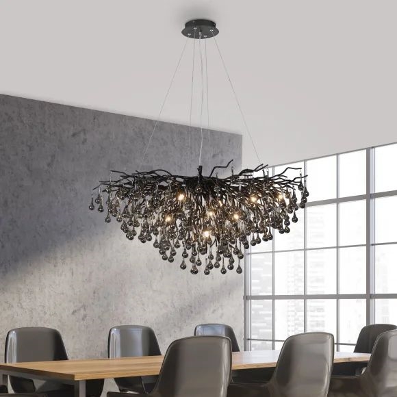 Paul Neuhaus 2192-18 - Viseći luster na kabelu ICICLE 10xG9/40W/230V 50x100 cm crni