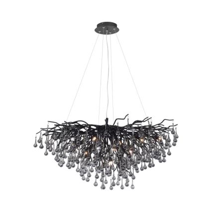 Paul Neuhaus 2192-18 - Viseći luster na kabelu ICICLE 10xG9/40W/230V 50x100 cm crni