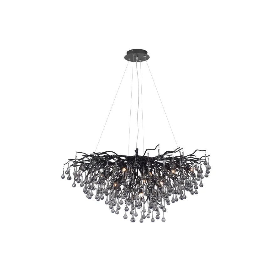 Paul Neuhaus 2192-18 - Viseći luster na kabelu ICICLE 10xG9/40W/230V 50x100 cm crni