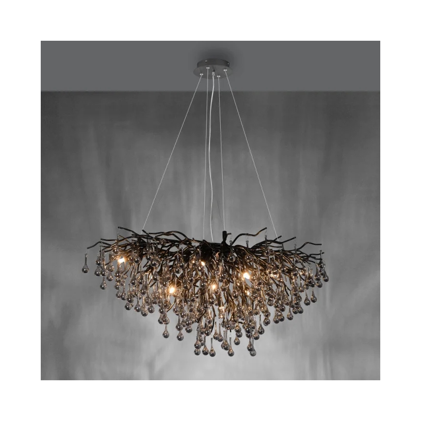 Paul Neuhaus 2192-18 - Viseći luster na kabelu ICICLE 10xG9/40W/230V 50x100 cm crni